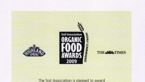  Soil association "Organic Food Awards" 2009 (Publié dans THE TIMES) - 2009